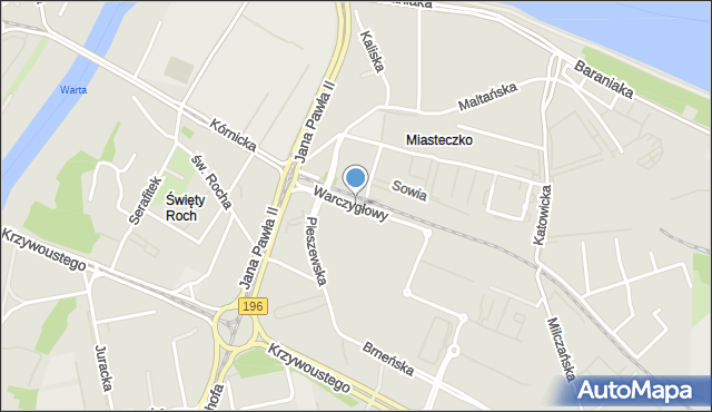 Poznań, Warczygłowy Zygmunta, mapa Poznania