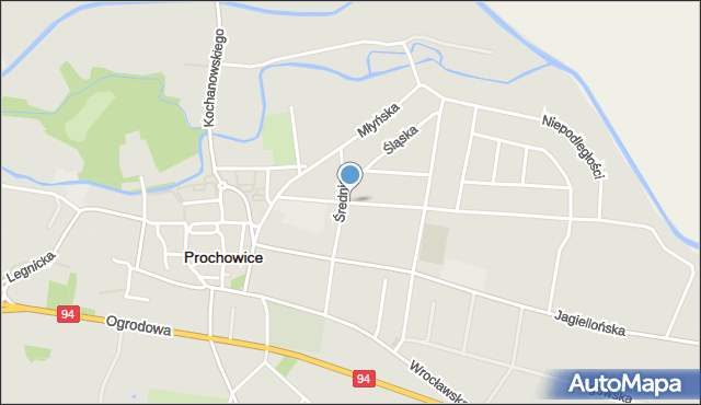 Prochowice, Warszawska, mapa Prochowice