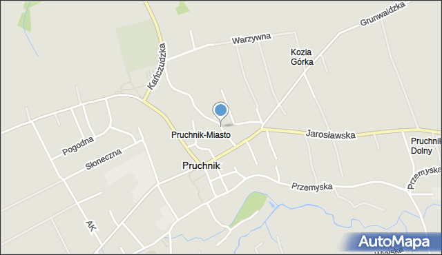 Pruchnik powiat jarosławski, Wałowa, mapa Pruchnik powiat jarosławski
