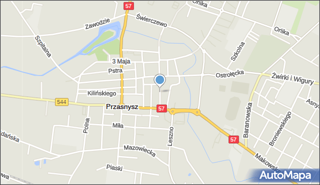 Przasnysz, Warszawska, mapa Przasnysz