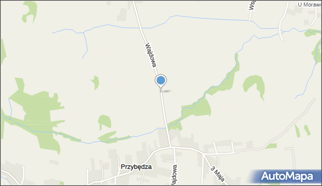 Przybędza, Wajdowa, mapa Przybędza