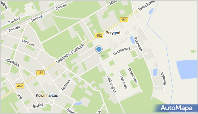 Przygoń, Wakacyjna, mapa Przygoń