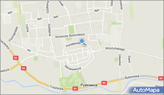 Pyskowice powiat gliwicki, Wąska, mapa Pyskowice powiat gliwicki