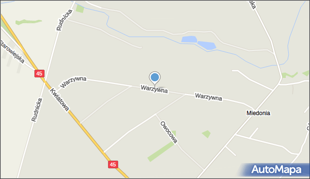 Racibórz, Warzywna, mapa Racibórz