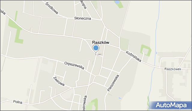 Raszków powiat ostrowski, Wałowa, mapa Raszków powiat ostrowski