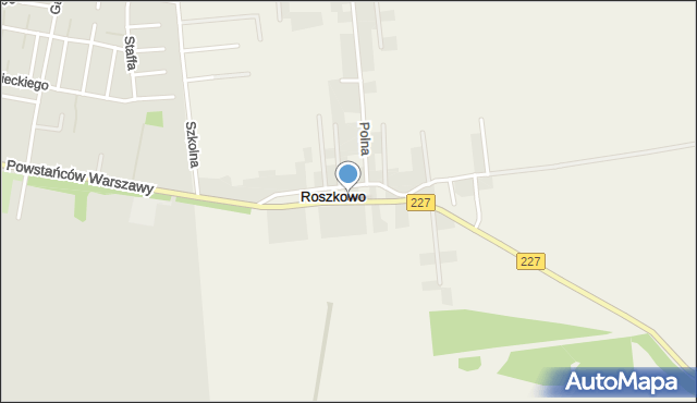 Roszkowo gmina Pruszcz Gdański, Warszawska, mapa Roszkowo gmina Pruszcz Gdański