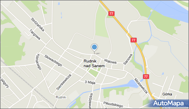 Rudnik nad Sanem, Wałowa, mapa Rudnik nad Sanem