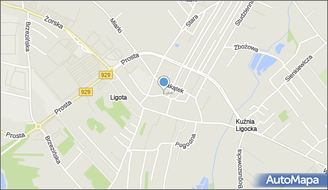 Rybnik, Wąska, mapa Rybnika