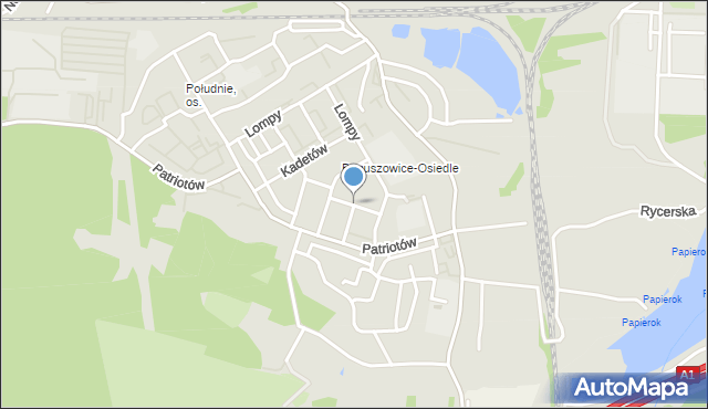 Rybnik, Wazów, mapa Rybnika