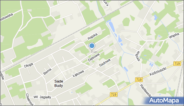 Sade Budy, Warszawska, mapa Sade Budy