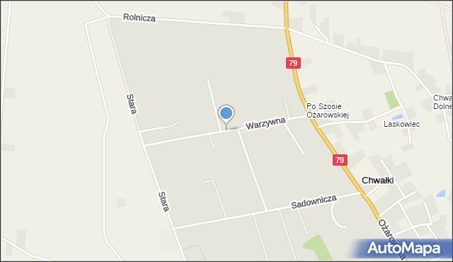 Sandomierz, Warzywna, mapa Sandomierza