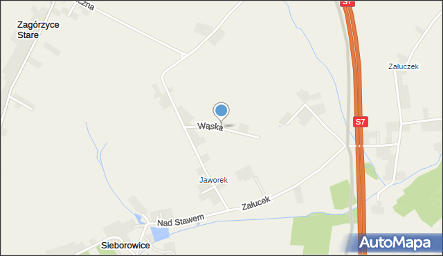 Sieborowice, Wąska, mapa Sieborowice