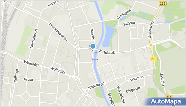 Słupsk, Wandy, mapa Słupska