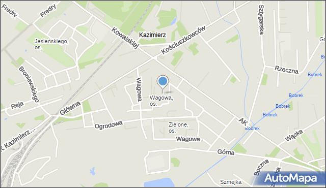 Sosnowiec, Wagowa, mapa Sosnowca