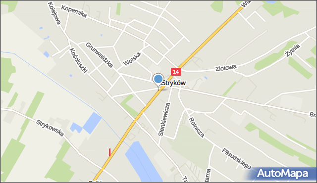 Stryków powiat zgierski, Warszawska, mapa Stryków powiat zgierski