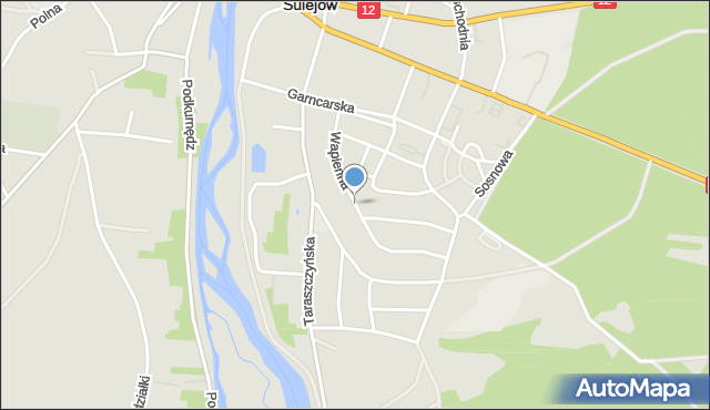 Sulejów powiat piotrkowski, Wapienna, mapa Sulejów powiat piotrkowski