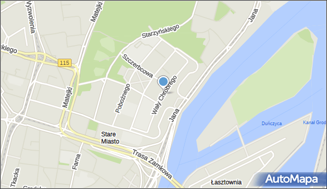 Szczecin, Wały Bolesława Chrobrego, mapa Szczecina