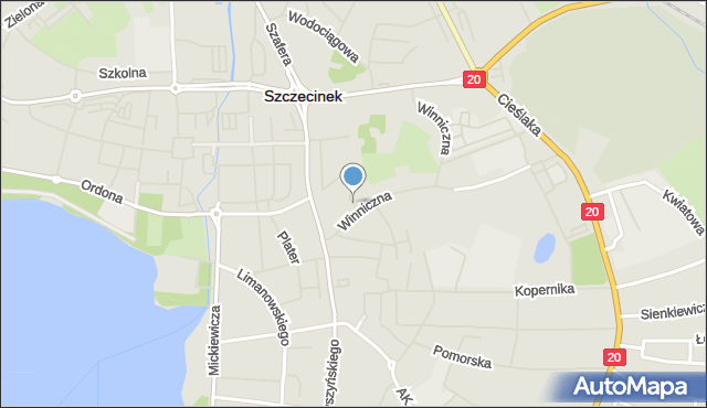 Szczecinek, Wąska, mapa Szczecinek