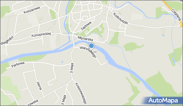 Szprotawa, Waryńskiego Ludwika, mapa Szprotawa