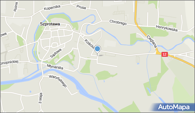 Szprotawa, Waszyngtona, mapa Szprotawa