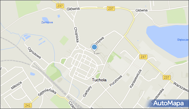 Tuchola, Wałowa, mapa Tuchola