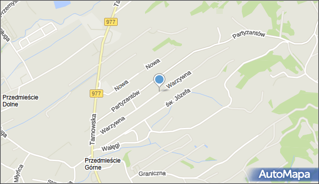 Tuchów, Warzywna, mapa Tuchów