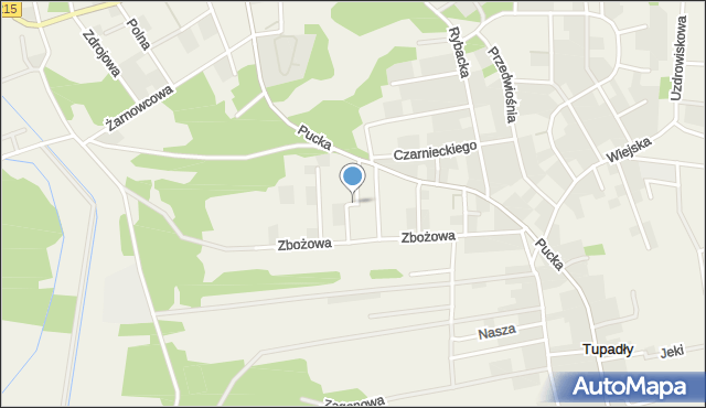 Tupadły gmina Władysławowo, Wakacyjna, mapa Tupadły gmina Władysławowo