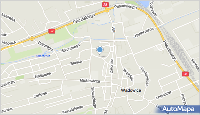 Wadowice, Wadowity M., mapa Wadowice