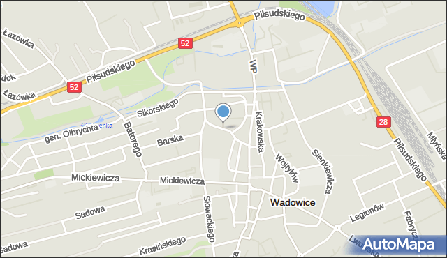 Wadowice, Wadowity M., mapa Wadowice