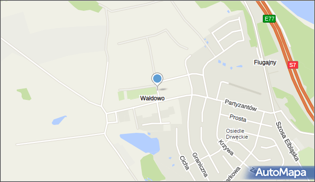 Wałdowo gmina Ostróda, Wałdowo, mapa Wałdowo gmina Ostróda