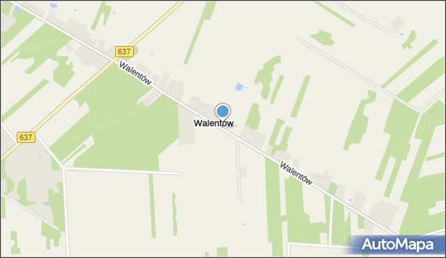 Walentów gmina Dobre, Walentów, mapa Walentów gmina Dobre