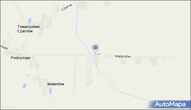 Walentów gmina Leszno, Walentów, mapa Walentów gmina Leszno