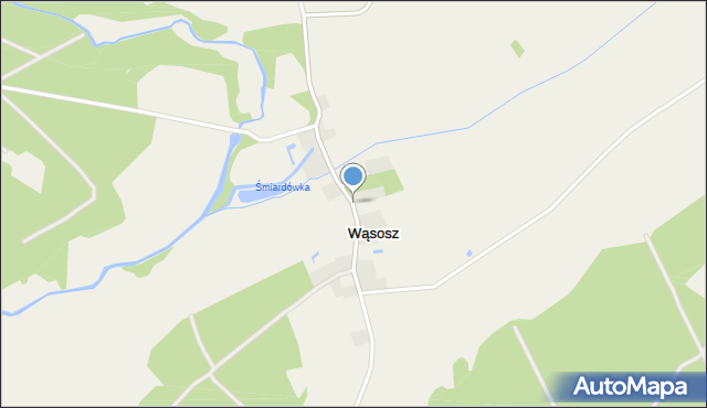 Wąsosz gmina Złotów, Wąsosz, mapa Wąsosz gmina Złotów