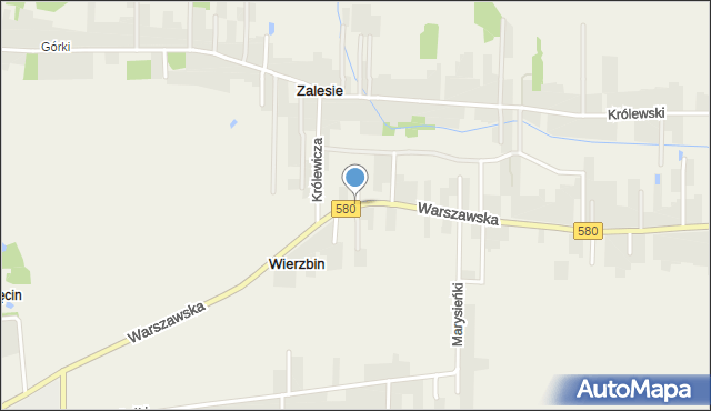 Wierzbin, Warszawska, mapa Wierzbin