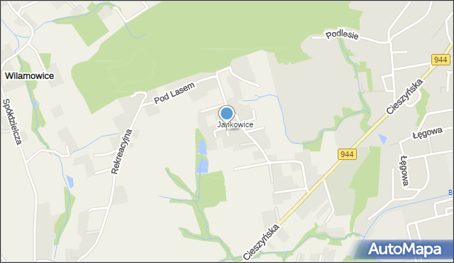 Wilamowice gmina Skoczów, Wakacyjna, mapa Wilamowice gmina Skoczów