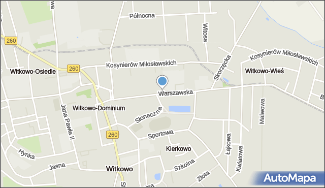 Witkowo powiat gnieźnieński, Warszawska, mapa Witkowo powiat gnieźnieński