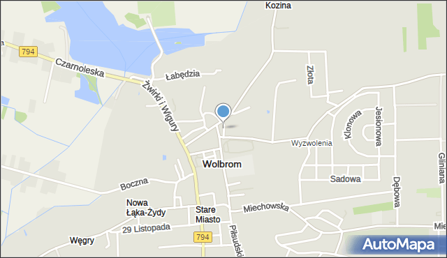 Wolbrom, Wąska, mapa Wolbrom