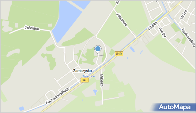 Zamość, Wałowa, mapa Zamościa