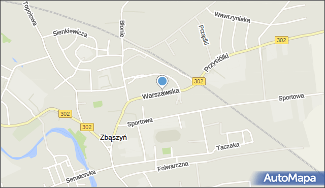 Zbąszyń, Warszawska, mapa Zbąszyń