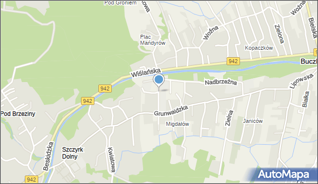 Buczkowice, Wczasowa, mapa Buczkowice