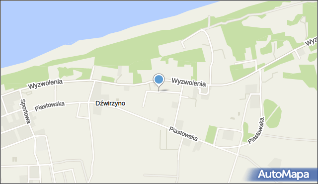 Dźwirzyno, Wczasowa, mapa Dźwirzyno