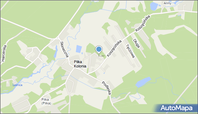 Piłka Kolonia, Wczasowa, mapa Piłka Kolonia