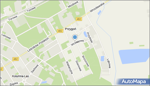 Przygoń, Wczasowa, mapa Przygoń