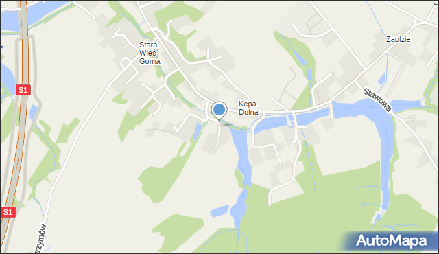 Stara Wieś gmina Wilamowice, Wczasowa, mapa Stara Wieś gmina Wilamowice