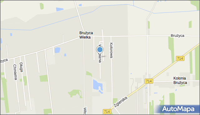 Aleksandrów Łódzki, Wdzięczna, mapa Aleksandrów Łódzki