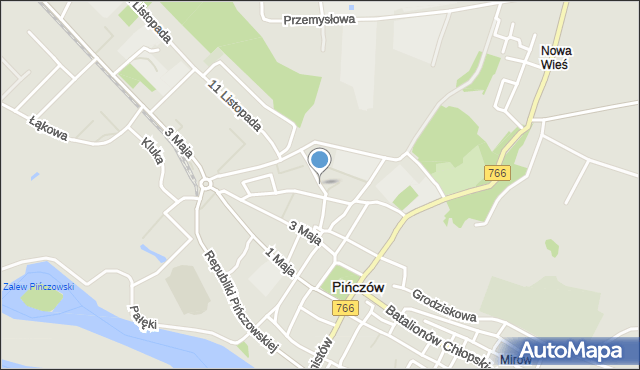 Pińczów, Wdowia, mapa Pińczów