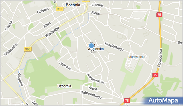 Bochnia, Węgierska, mapa Bochni