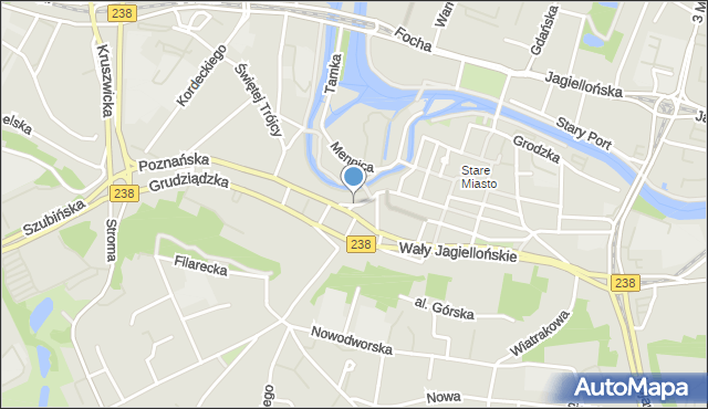 Bydgoszcz, Wełniany Rynek, mapa Bydgoszczy