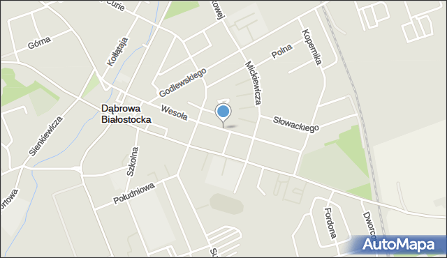 Dąbrowa Białostocka, Wesoła, mapa Dąbrowa Białostocka