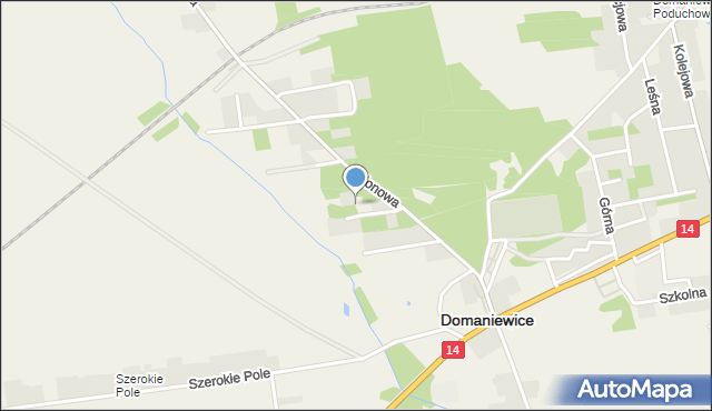 Domaniewice powiat łowicki, Weszke Dominika, ks., mapa Domaniewice powiat łowicki
